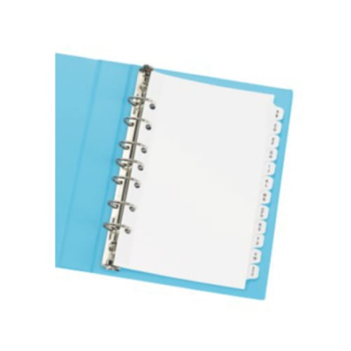 Avery 5.5" x 8.5" Mini White A-Z Tab Pre-printed Tab Dividers 1 set - 11313