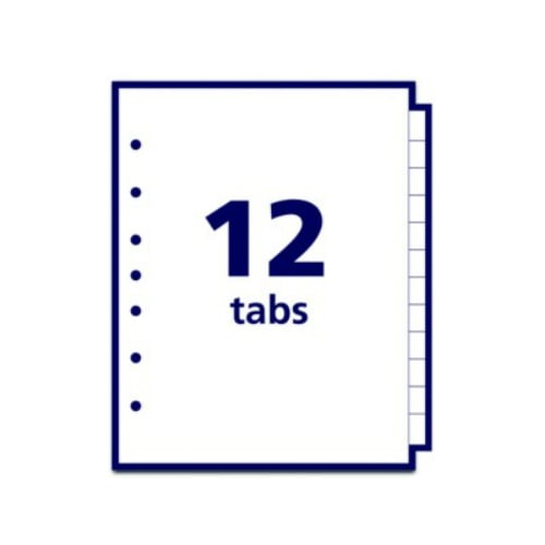 Avery 5.5" x 8.5" Mini White A-Z Tab Pre-printed Tab Dividers 1 set - 11313