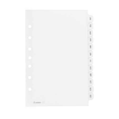 Avery 5.5" x 8.5" Mini White Jan-Dec Tab Pre-printed Tab Dividers 1 set - 11315 - Clearance Sale
