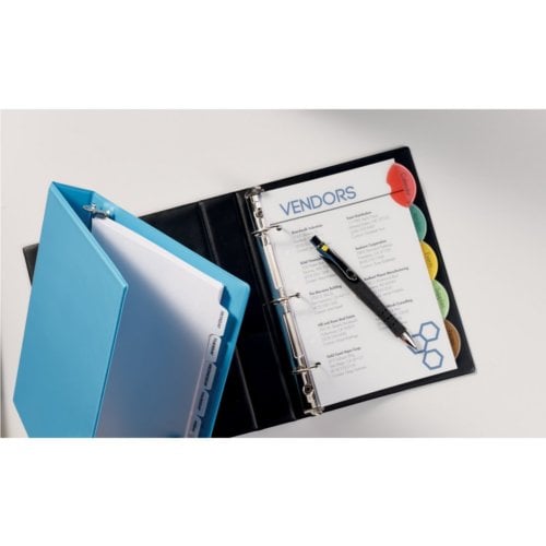 Avery 5.5" x 8.5" Multicolor 5-Tab Style Edge Plastic Insertable Dividers 1 set - 11118
