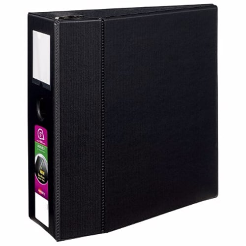 Avery 5" Black Durable EZD Ring Binders with Label Holders 2pk - 08901
