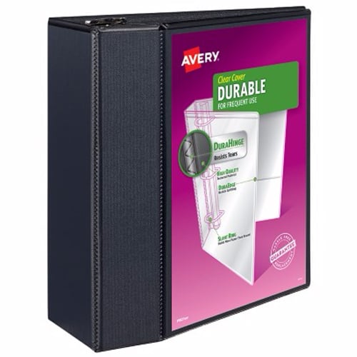 Avery 5" Black Durable View Binders with EZD Rings 2pk - 09900