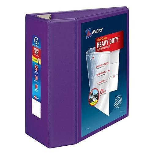 Avery Purple Heavy-Duty View Binders with Locking One Touch EZD Ring