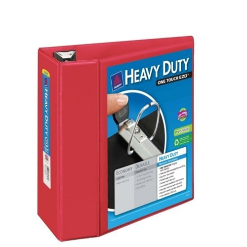 Avery Red Heavy Duty View Binders with One Touch EZD Ring