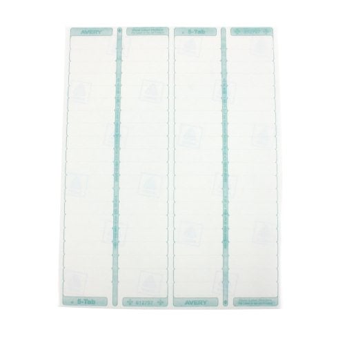 Avery 5-tab 11" x 8.5" Clear Label Punched Dividers 25 sets - 11446