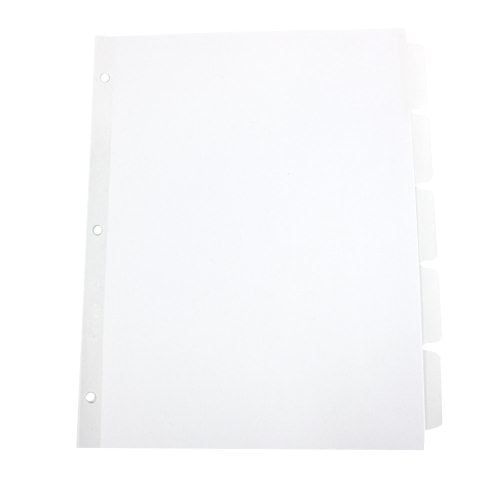 Avery 5-tab 11" x 8.5" Clear Label Punched Dividers 25 sets - 11446