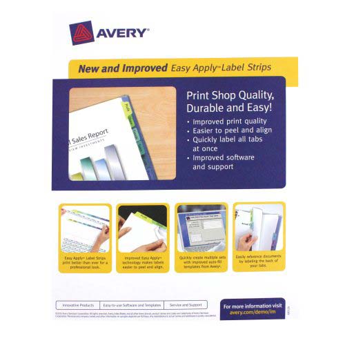 Avery 5-tab 11" x 8.5" Clear Label Unpunched Dividers 25pk - 11443 - Clearance Sale