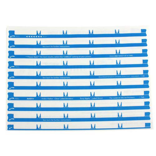 Avery 5-tab 11" x 8.5" Clear Label Unpunched Dividers 25pk - 11443 - Clearance Sale