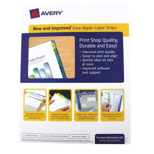 Avery 5-tab 11" x 8.5" Clear Label Unpunched Dividers 5pk - 11431