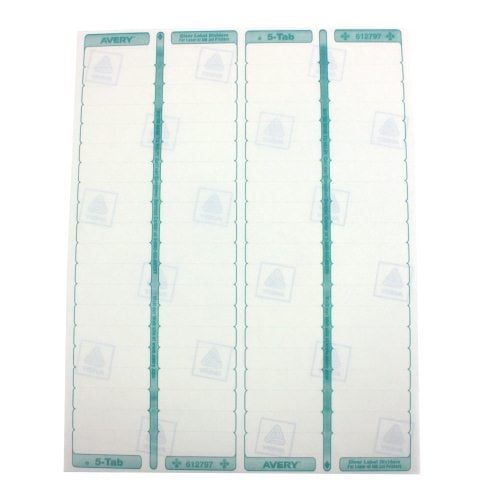 Avery 5-tab 11" x 8.5" Clear Label Unpunched Dividers 5pk - 11431