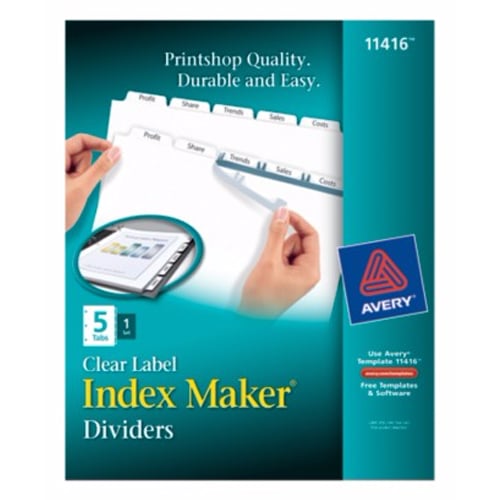 Avery 5-tab 11" x 8.5" Clear Label Dividers 1 set - 11416