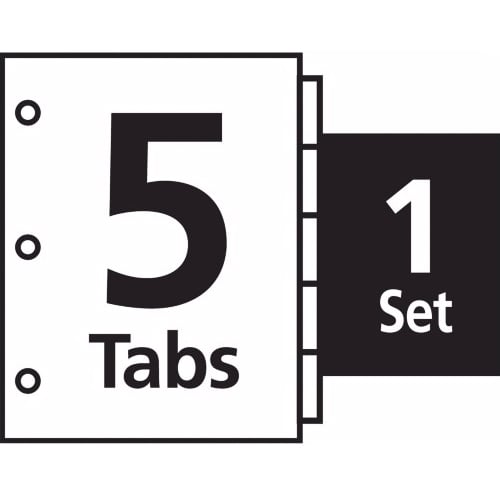 Avery 5-tab 11" x 8.5" Clear Label Dividers 1 set - 11416