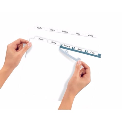 Avery 5-tab 11" x 8.5" Clear Label Punched Dividers 5 sets - 11436