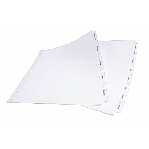 Avery 5-tab 11" x 8.5" Clear Label Punched Dividers 5 sets - 11436