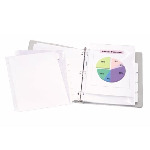 Avery 5-tab 11" x 9" Clear Label 3-hole Punched Dividers 5pk - 11440