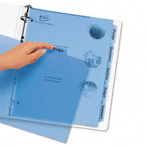 Avery 5-tab Blue 11" x 8.5" Translucent Dividers (1 set) - 11451