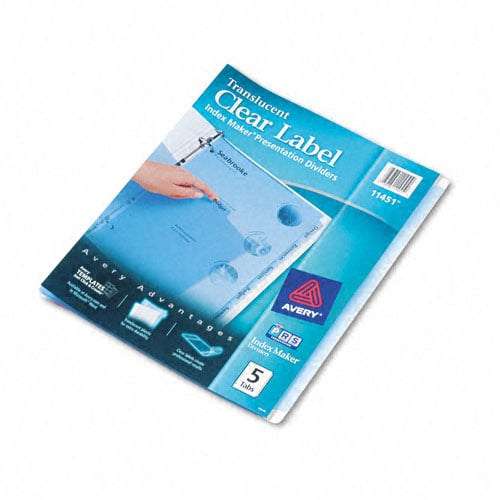 Avery 5-tab Blue 11" x 8.5" Translucent Dividers (1 set) - 11451