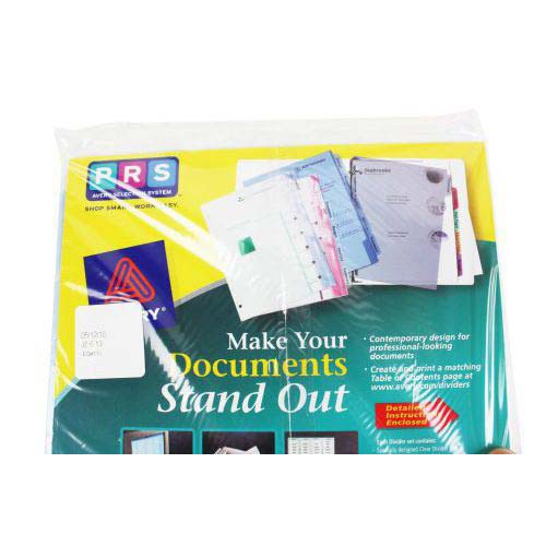 Avery 5-tab Blue 11" x 8.5" Translucent Dividers (1 set) - 11451
