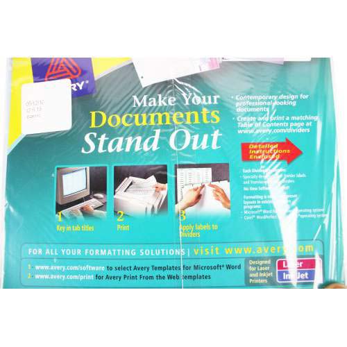 Avery 5-tab Blue 11" x 8.5" Translucent Dividers (1 set) - 11451