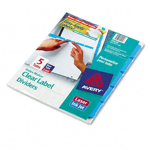 Avery 5-tab Blue 11" x 8.5" White Dividers 5pk - 11410