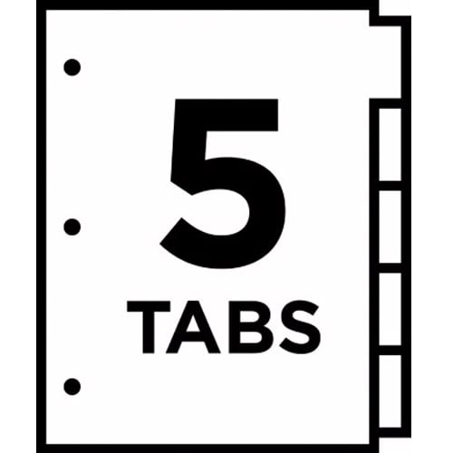 Avery 5-tab Clear Dividers Buff Paper WorkSaver Big Tab - 11110