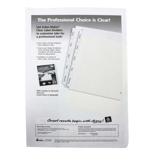 Avery 5-tab Clear WorkSaver Insertable Tab Dividers - 11102