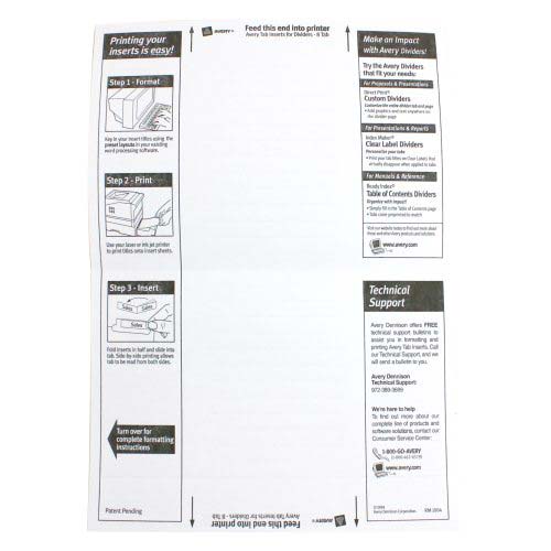 Avery 5-tab Clear WorkSaver Insertable Tab Dividers - 11102