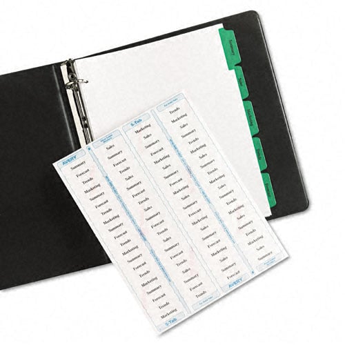Avery 5-tab Green 11" x 8.5" White Dividers (5pk) - 11408