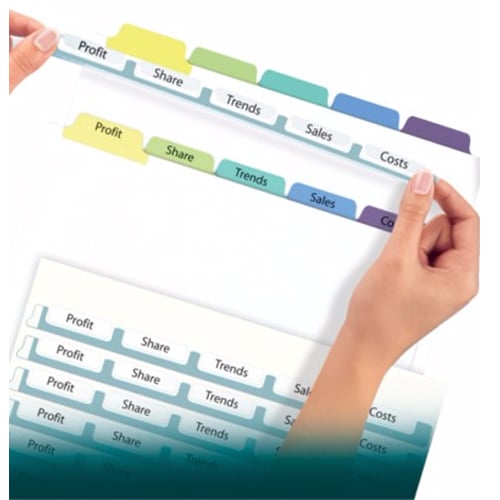 Avery 5-tab Multicolor 11" x 8.5" Clear Label Dividers 25pk - 11992