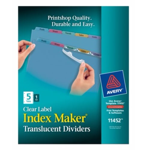 Avery 5-tab Multicolor 11" x 8.5" Translucent Dividers 1 set - 11452