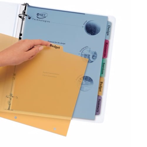 Avery 5-tab Multicolor 11" x 8.5" Translucent Dividers 1 set - 11452