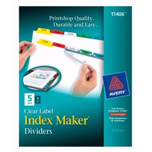 Avery 5-tab Multicolor 11" x 8.5" White Dividers 1 set - 11406