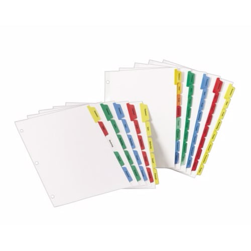 Avery 5-tab Multicolor 11" x 8.5" White Dividers 1 set - 11406