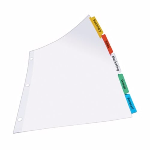 Avery 5-tab Multicolor 11" x 8.5" White Dividers 1 set - 11406