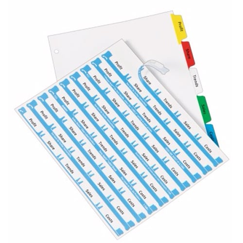 Avery 5-tab Multicolor 11" x 8.5" White Dividers 1 set - 11406