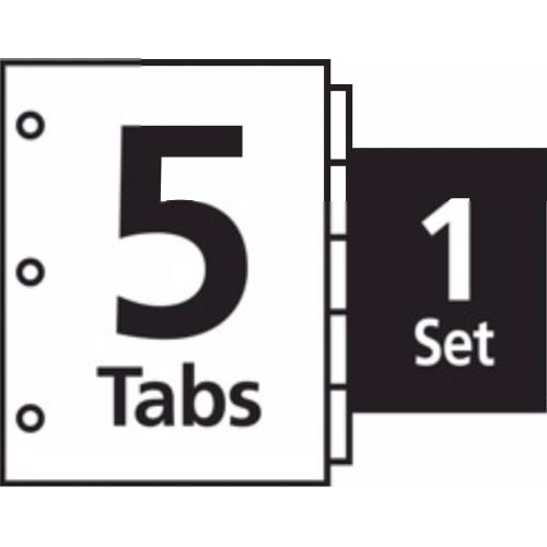 Avery 5-tab Multicolor 11" x 8.5" White Dividers 1 set - 11406