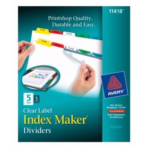 Avery 5-tab Multicolor 11" x 8.5" White Dividers 5pk - 11418