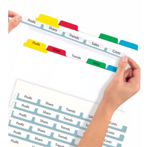 Avery 5-tab Multicolor 11" x 8.5" White Dividers 5pk - 11418