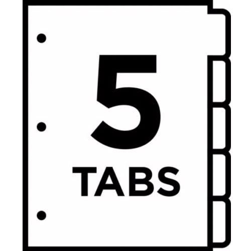 Avery 5-tab Multicolor Big Tab Write-On Dividers - 23076