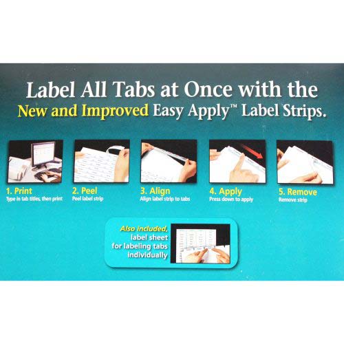 Avery 5-Tab Multicolor Clear Label Unpunched Dividers (25pk) - 11998