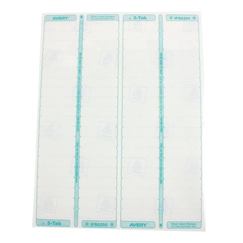 Avery 5-Tab Multicolor Clear Label Unpunched Dividers (25pk) - 11998