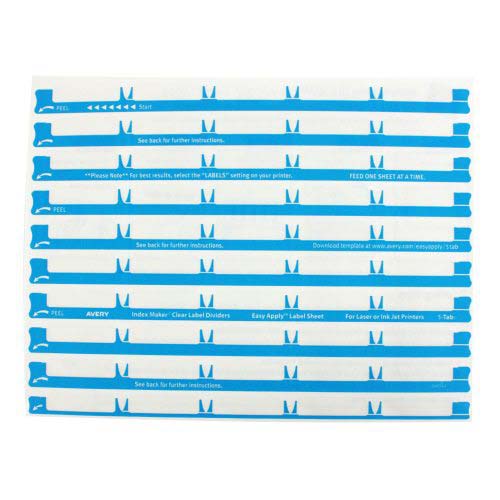 Avery 5-Tab Multicolor Clear Label Unpunched Dividers (25pk) - 11998