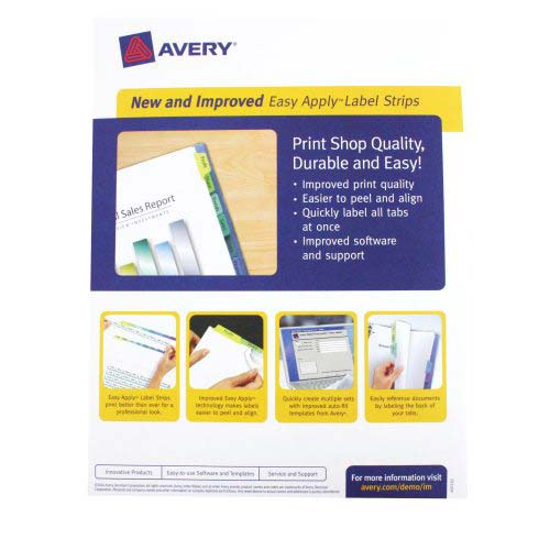 Avery 5-Tab Multicolor Clear Label Unpunched Dividers (25pk) - 11998
