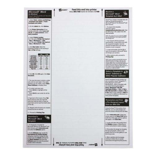 Avery 5-tab Multicolor WorkSaver Big Tab Plastic Dividers - 11900