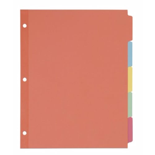 Avery 5-tab Multicolor Write-On Plain Tab Dividers 36pk - 11508 - Clearance Sale