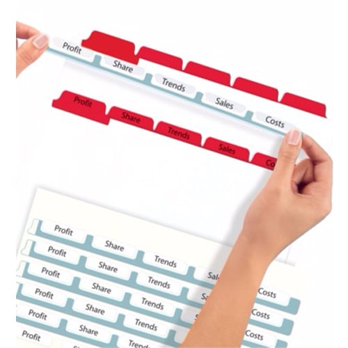 Avery 5-tab Red 11" x 8.5" White Dividers  (5pk) - 11412
