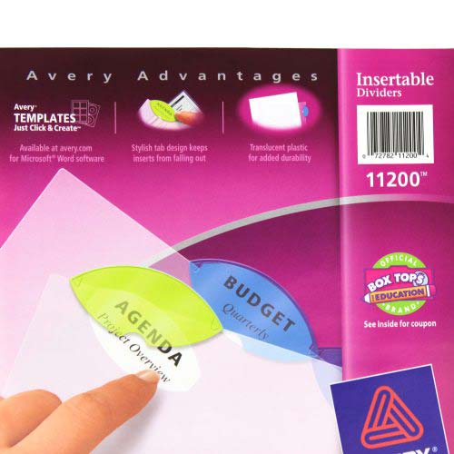 Avery 5 tab Style Edge Insertable Tab Reference Dividers - 11200