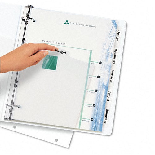 Avery 5-tab Translucent 11" x 8.5" Translucent Dividers 1 set - 11449