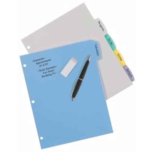 Avery 5-tab Translucent Durable Write-On Reference Index - 16170