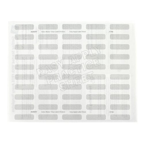 Avery 5-tab White 11" x 8.5" Clear Label Dividers 1 set - 11253
